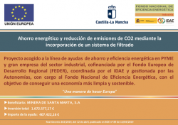 Ahorro energético y reducción de emisiones de CO2 mediante la incorporación de un sistema de filtrado